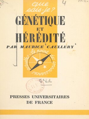 cover image of Génétique et hérédité